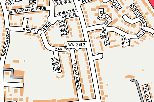 WA12 0LZ map - OS OpenMap – Local (Ordnance Survey)
