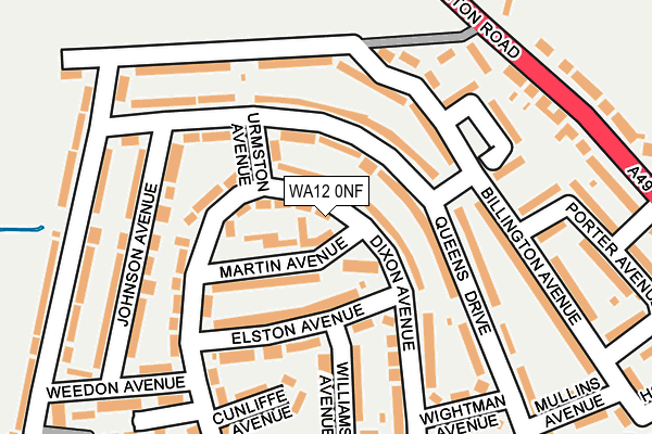 WA12 0NF map - OS OpenMap – Local (Ordnance Survey)