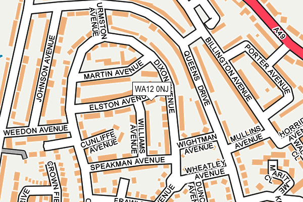 WA12 0NJ map - OS OpenMap – Local (Ordnance Survey)