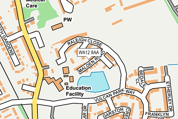 WA12 8AA map - OS OpenMap – Local (Ordnance Survey)