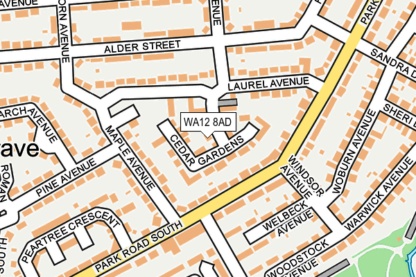 WA12 8AD map - OS OpenMap – Local (Ordnance Survey)