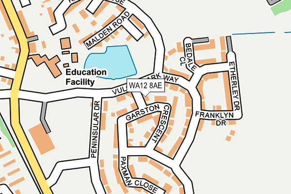 WA12 8AE map - OS OpenMap – Local (Ordnance Survey)