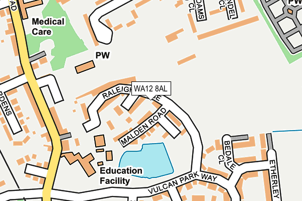 WA12 8AL map - OS OpenMap – Local (Ordnance Survey)