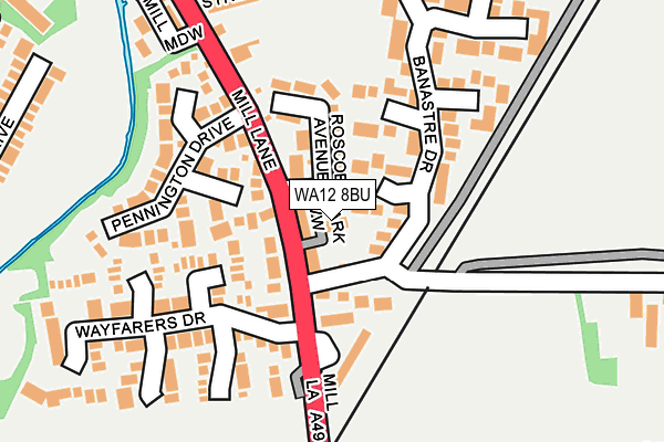 WA12 8BU map - OS OpenMap – Local (Ordnance Survey)