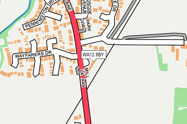 WA12 8BY map - OS OpenMap – Local (Ordnance Survey)