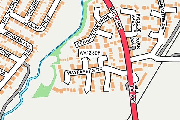 WA12 8DF map - OS OpenMap – Local (Ordnance Survey)