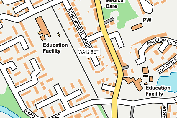 WA12 8ET map - OS OpenMap – Local (Ordnance Survey)