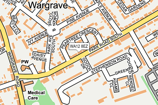 WA12 8EZ map - OS OpenMap – Local (Ordnance Survey)