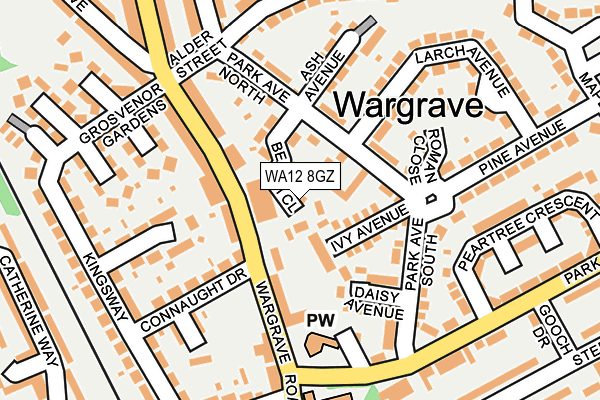 WA12 8GZ map - OS OpenMap – Local (Ordnance Survey)