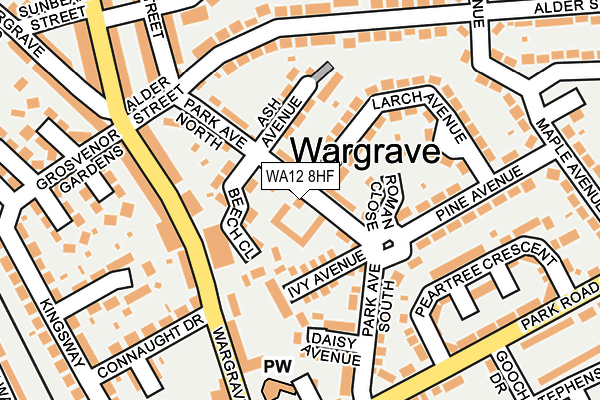 WA12 8HF map - OS OpenMap – Local (Ordnance Survey)