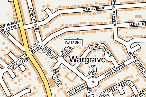 WA12 8HJ map - OS OpenMap – Local (Ordnance Survey)