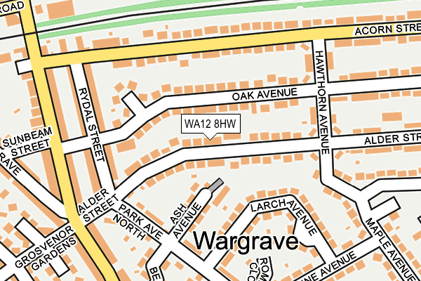 WA12 8HW map - OS OpenMap – Local (Ordnance Survey)
