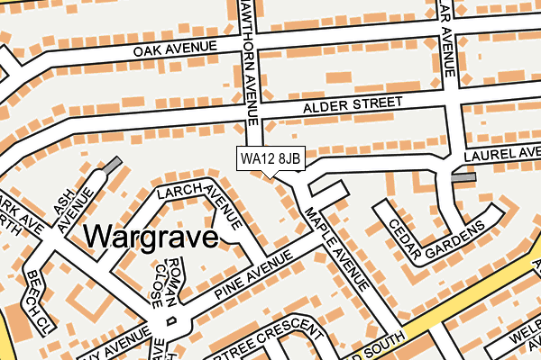 WA12 8JB map - OS OpenMap – Local (Ordnance Survey)
