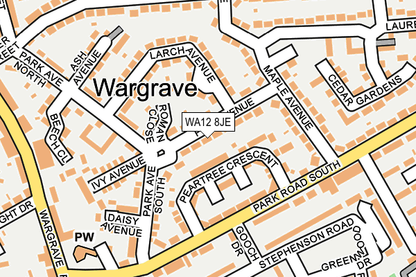 WA12 8JE map - OS OpenMap – Local (Ordnance Survey)