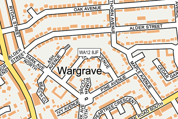 WA12 8JF map - OS OpenMap – Local (Ordnance Survey)