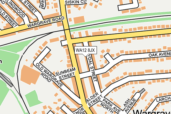 WA12 8JX map - OS OpenMap – Local (Ordnance Survey)