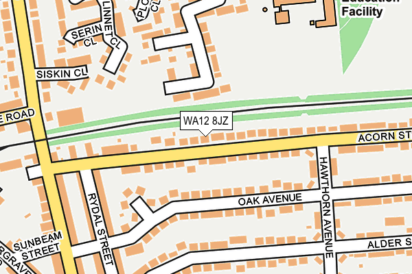 WA12 8JZ map - OS OpenMap – Local (Ordnance Survey)