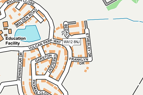 WA12 8NJ map - OS OpenMap – Local (Ordnance Survey)
