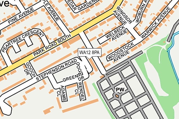 WA12 8PA map - OS OpenMap – Local (Ordnance Survey)