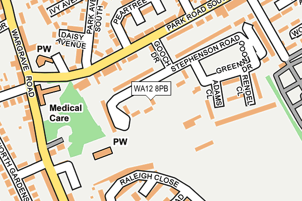 WA12 8PB map - OS OpenMap – Local (Ordnance Survey)