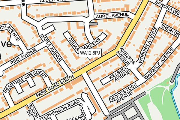 WA12 8PJ map - OS OpenMap – Local (Ordnance Survey)