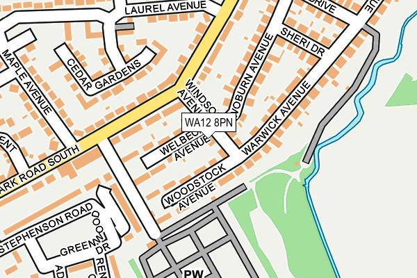 WA12 8PN map - OS OpenMap – Local (Ordnance Survey)