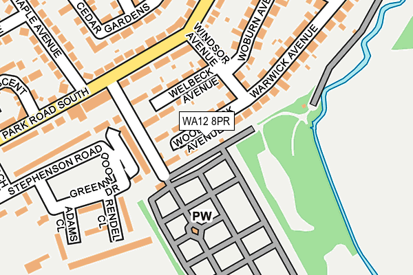 WA12 8PR map - OS OpenMap – Local (Ordnance Survey)