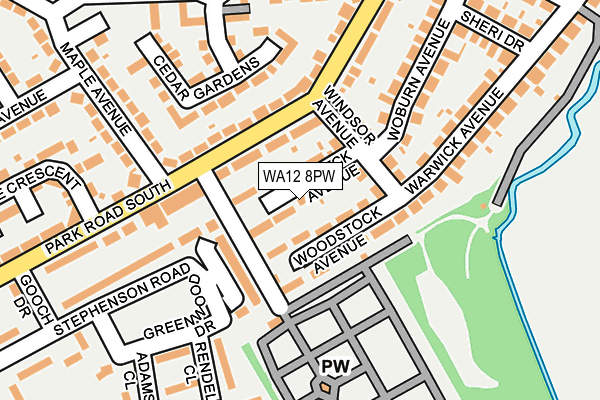 WA12 8PW map - OS OpenMap – Local (Ordnance Survey)