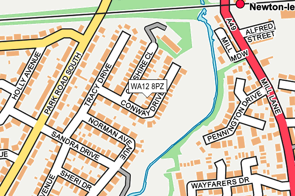 WA12 8PZ map - OS OpenMap – Local (Ordnance Survey)