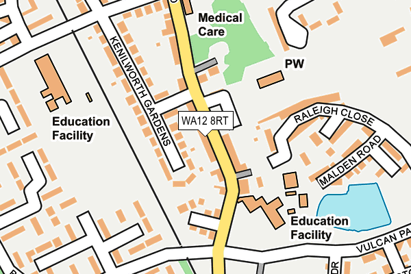 WA12 8RT map - OS OpenMap – Local (Ordnance Survey)