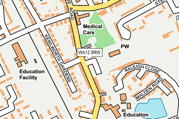 WA12 8RW map - OS OpenMap – Local (Ordnance Survey)