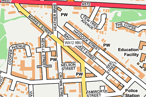 WA12 9BU map - OS OpenMap – Local (Ordnance Survey)