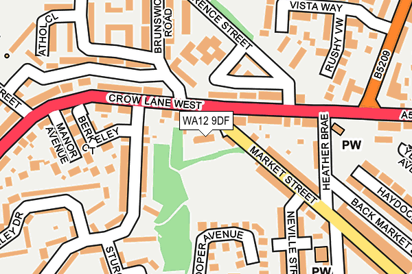 WA12 9DF map - OS OpenMap – Local (Ordnance Survey)
