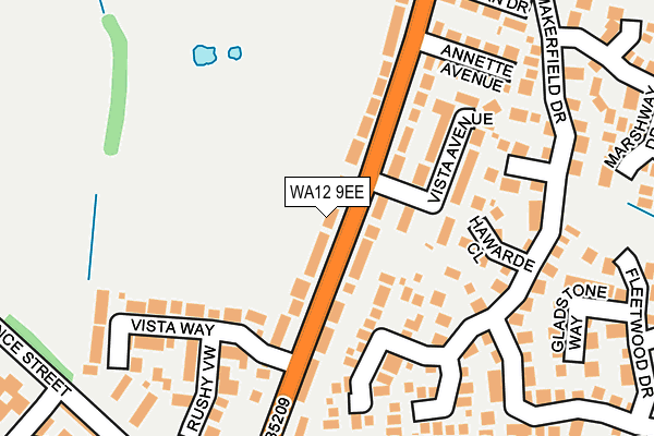 WA12 9EE map - OS OpenMap – Local (Ordnance Survey)
