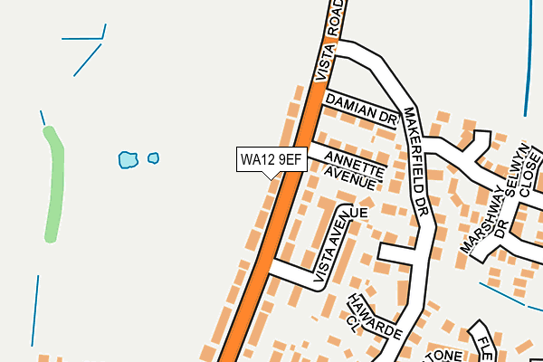 WA12 9EF map - OS OpenMap – Local (Ordnance Survey)