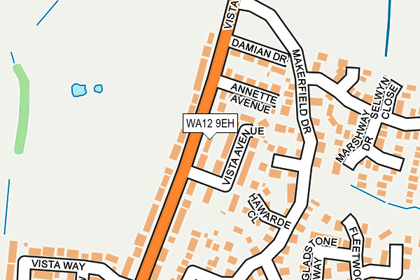 WA12 9EH map - OS OpenMap – Local (Ordnance Survey)