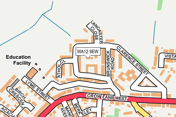 WA12 9EW map - OS OpenMap – Local (Ordnance Survey)