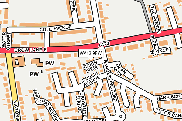 WA12 9FW map - OS OpenMap – Local (Ordnance Survey)