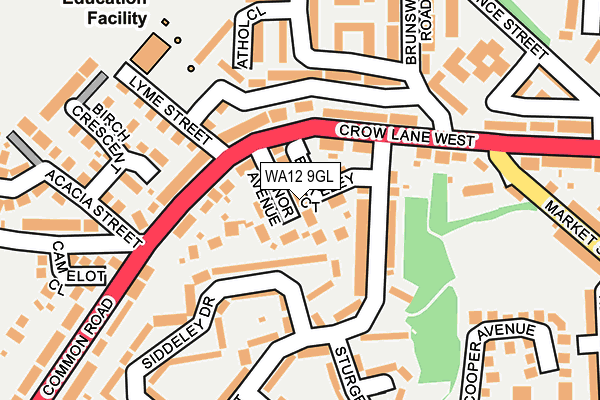WA12 9GL map - OS OpenMap – Local (Ordnance Survey)