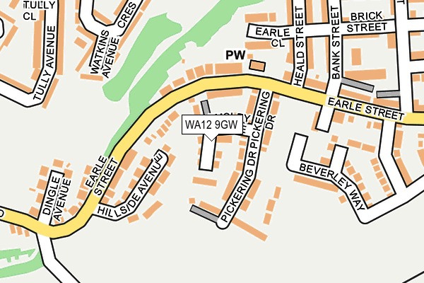 WA12 9GW map - OS OpenMap – Local (Ordnance Survey)