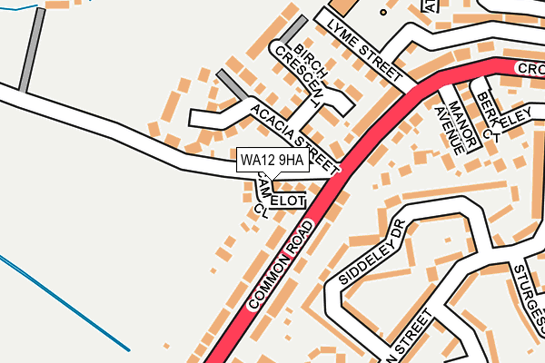 WA12 9HA map - OS OpenMap – Local (Ordnance Survey)