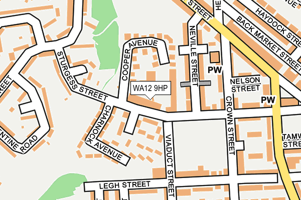 WA12 9HP map - OS OpenMap – Local (Ordnance Survey)