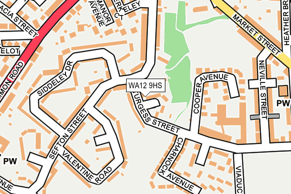 WA12 9HS map - OS OpenMap – Local (Ordnance Survey)