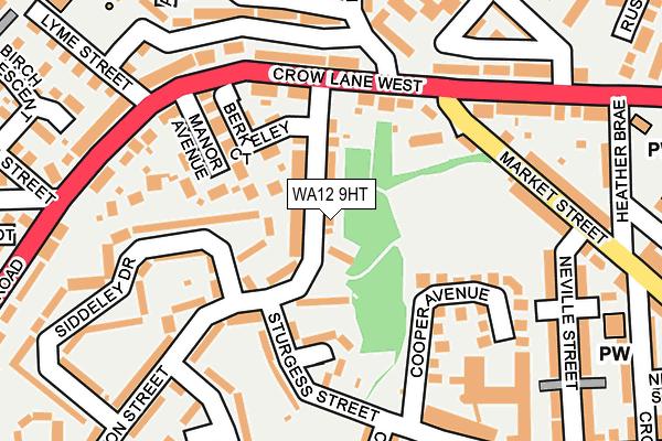 WA12 9HT map - OS OpenMap – Local (Ordnance Survey)