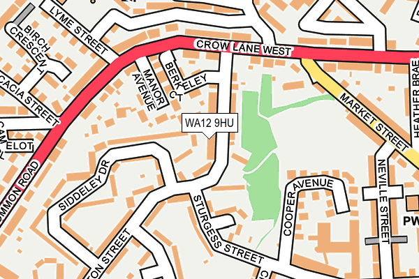 WA12 9HU map - OS OpenMap – Local (Ordnance Survey)