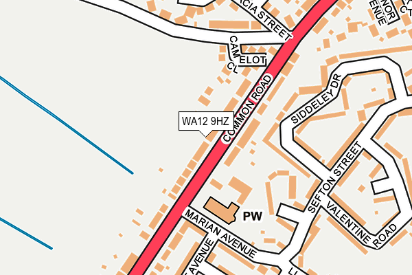WA12 9HZ map - OS OpenMap – Local (Ordnance Survey)