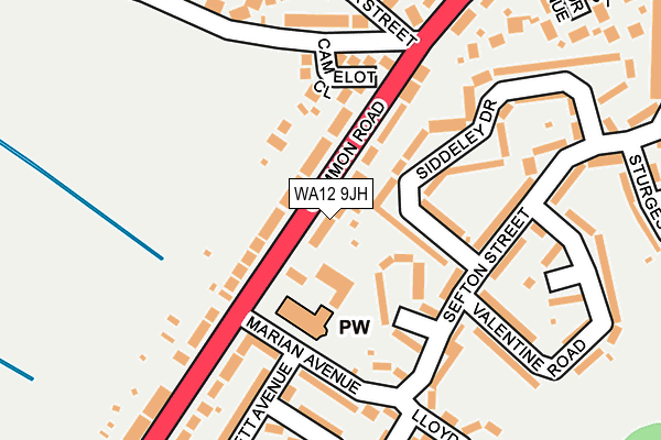 WA12 9JH map - OS OpenMap – Local (Ordnance Survey)