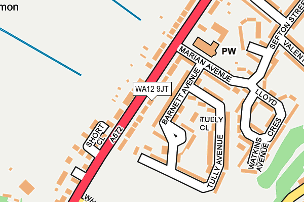 WA12 9JT map - OS OpenMap – Local (Ordnance Survey)