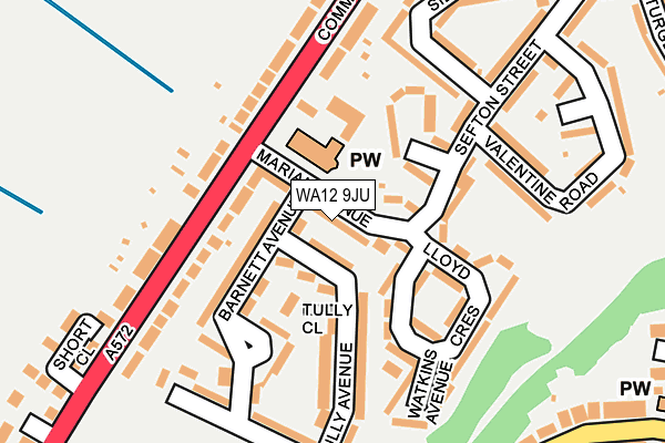 WA12 9JU map - OS OpenMap – Local (Ordnance Survey)