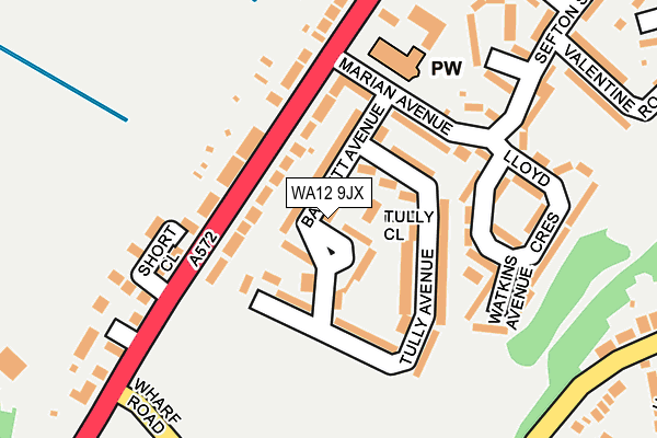 WA12 9JX map - OS OpenMap – Local (Ordnance Survey)